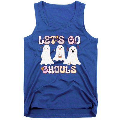 Funny Halloween Lets Go Ghouls Groovy Retro Cool Time Gift Tank Top