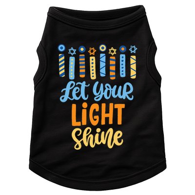 Funny Hanukkah Let Your Light Shine Menorah Doggie Tank