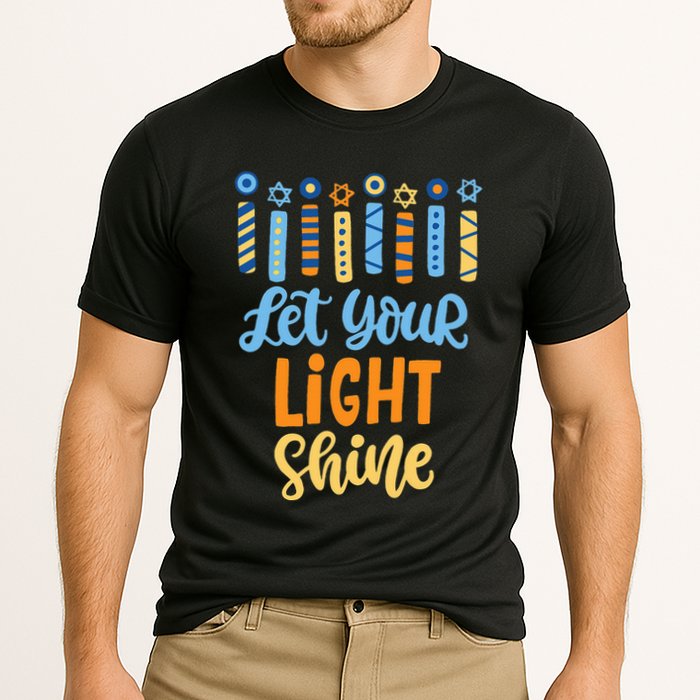 Funny Hanukkah Let Your Light Shine Menorah Performance Shirt
