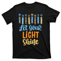 Funny Hanukkah Let Your Light Shine Menorah T-Shirt