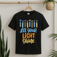 Funny Hanukkah Let Your Light Shine Menorah T-Shirt