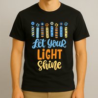 Funny Hanukkah Let Your Light Shine Menorah T-Shirt