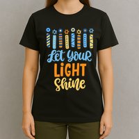 Funny Hanukkah Let Your Light Shine Menorah T-Shirt