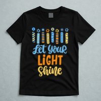 Funny Hanukkah Let Your Light Shine Menorah T-Shirt
