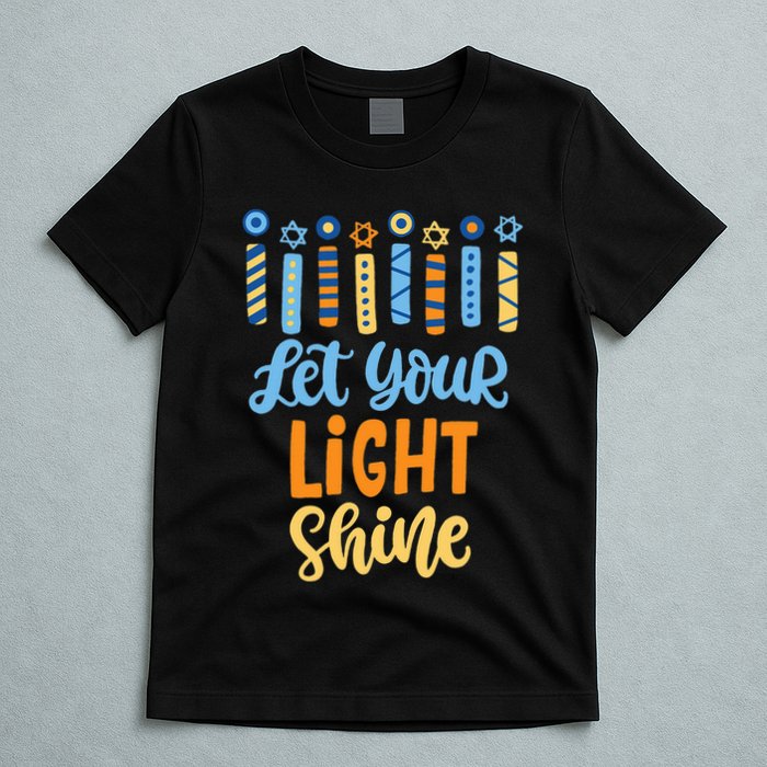 Funny Hanukkah Let Your Light Shine Menorah T-Shirt