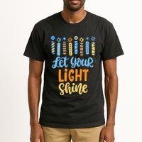 Funny Hanukkah Let Your Light Shine Menorah Tall T-Shirt