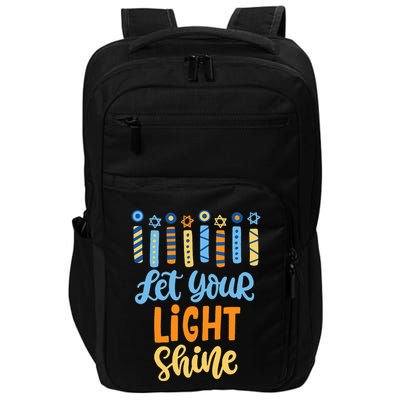 Funny Hanukkah Let Your Light Shine Menorah Impact Tech Backpack