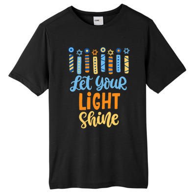 Funny Hanukkah Let Your Light Shine Menorah Tall Fusion ChromaSoft Performance T-Shirt