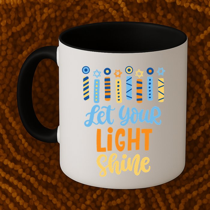 Funny Hanukkah Let Your Light Shine Menorah Mug