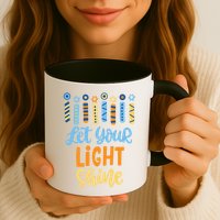 Funny Hanukkah Let Your Light Shine Menorah Mug