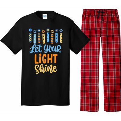 Funny Hanukkah Let Your Light Shine Menorah Pajama Set