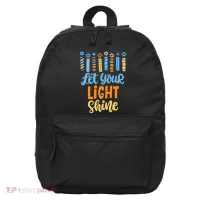 Funny Hanukkah Let Your Light Shine Menorah 16 in Basic Backpack