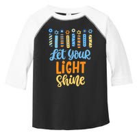 Funny Hanukkah Let Your Light Shine Menorah Toddler Fine Jersey T-Shirt