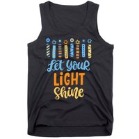 Funny Hanukkah Let Your Light Shine Menorah Tank Top