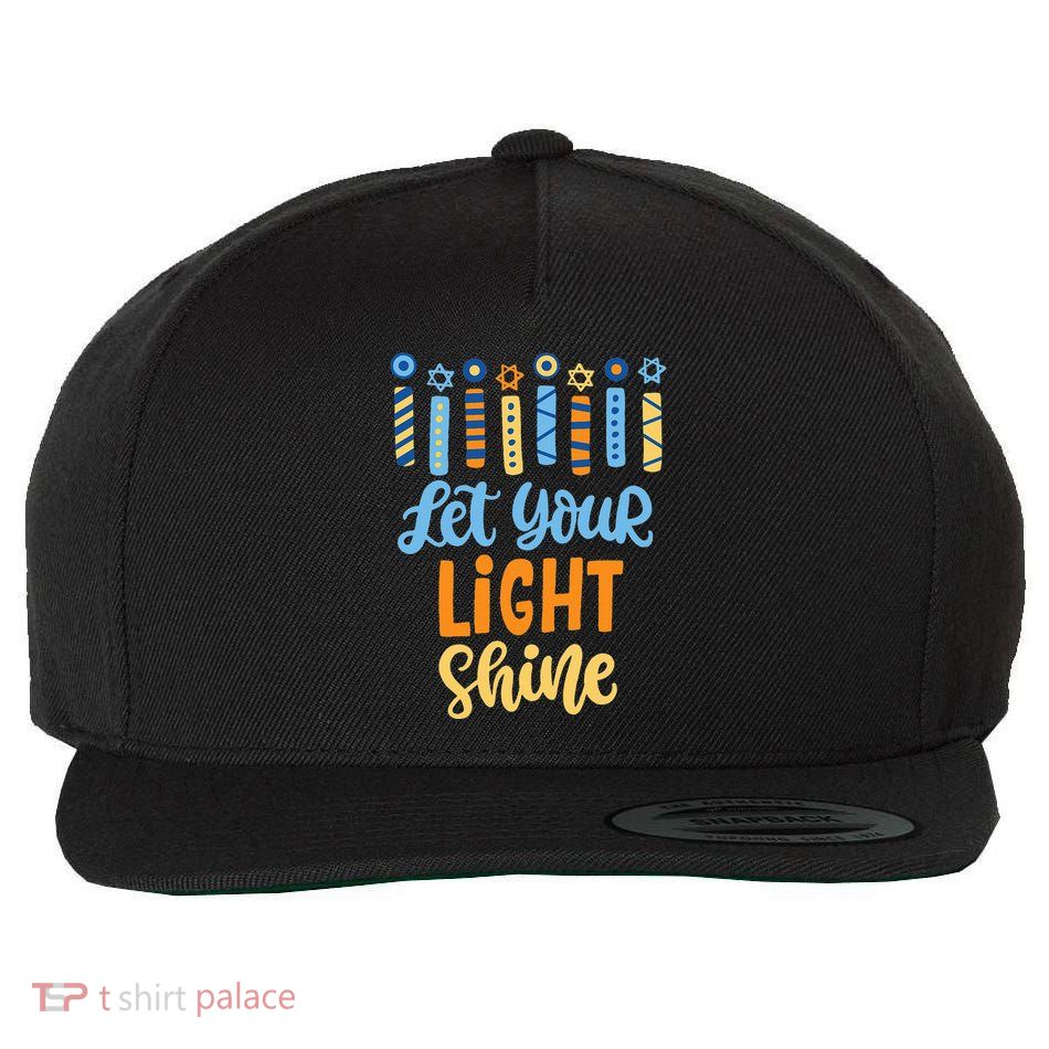 Funny Hanukkah Let Your Light Shine Menorah Wool Snapback Cap