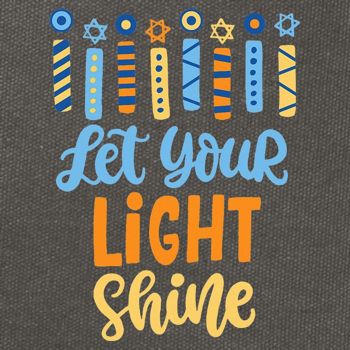Funny Hanukkah Let Your Light Shine Menorah Cotton Canvas Backpack