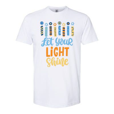 Funny Hanukkah Let Your Light Shine Menorah Softstyle CVC T-Shirt