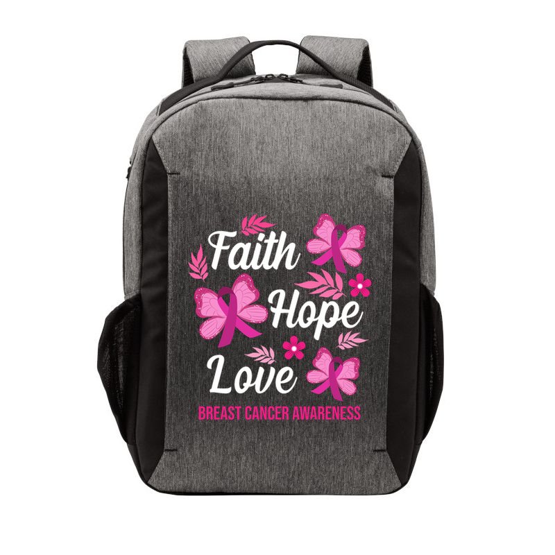 Faith Hope Love Breast Cancer Awareness Vector Backpack