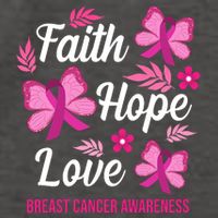 Faith Hope Love Breast Cancer Awareness Vector Backpack