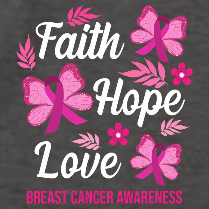 Faith Hope Love Breast Cancer Awareness Vector Backpack