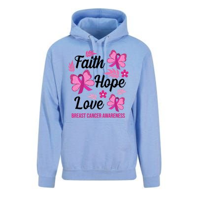 Faith Hope Love Breast Cancer Awareness Unisex Surf Hoodie