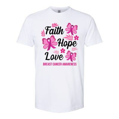 Faith Hope Love Breast Cancer Awareness Softstyle CVC T-Shirt