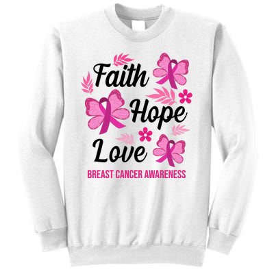 Faith Hope Love Breast Cancer Awareness Sweatshirt