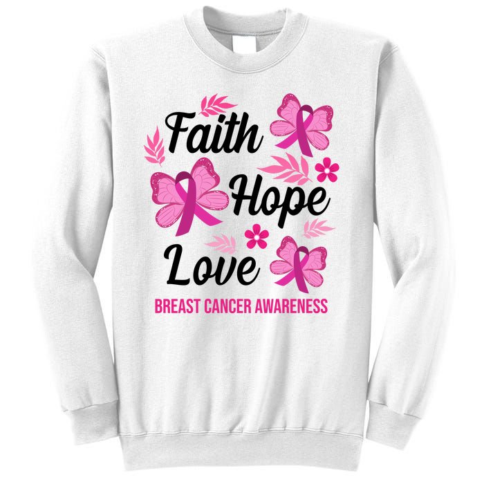 Faith Hope Love Breast Cancer Awareness Sweatshirt