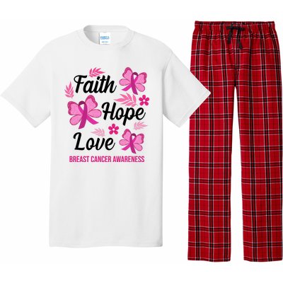 Faith Hope Love Breast Cancer Awareness Pajama Set