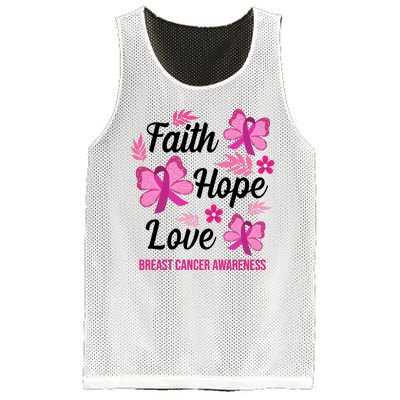 Faith Hope Love Breast Cancer Awareness Mesh Reversible Basketball Jersey Tank