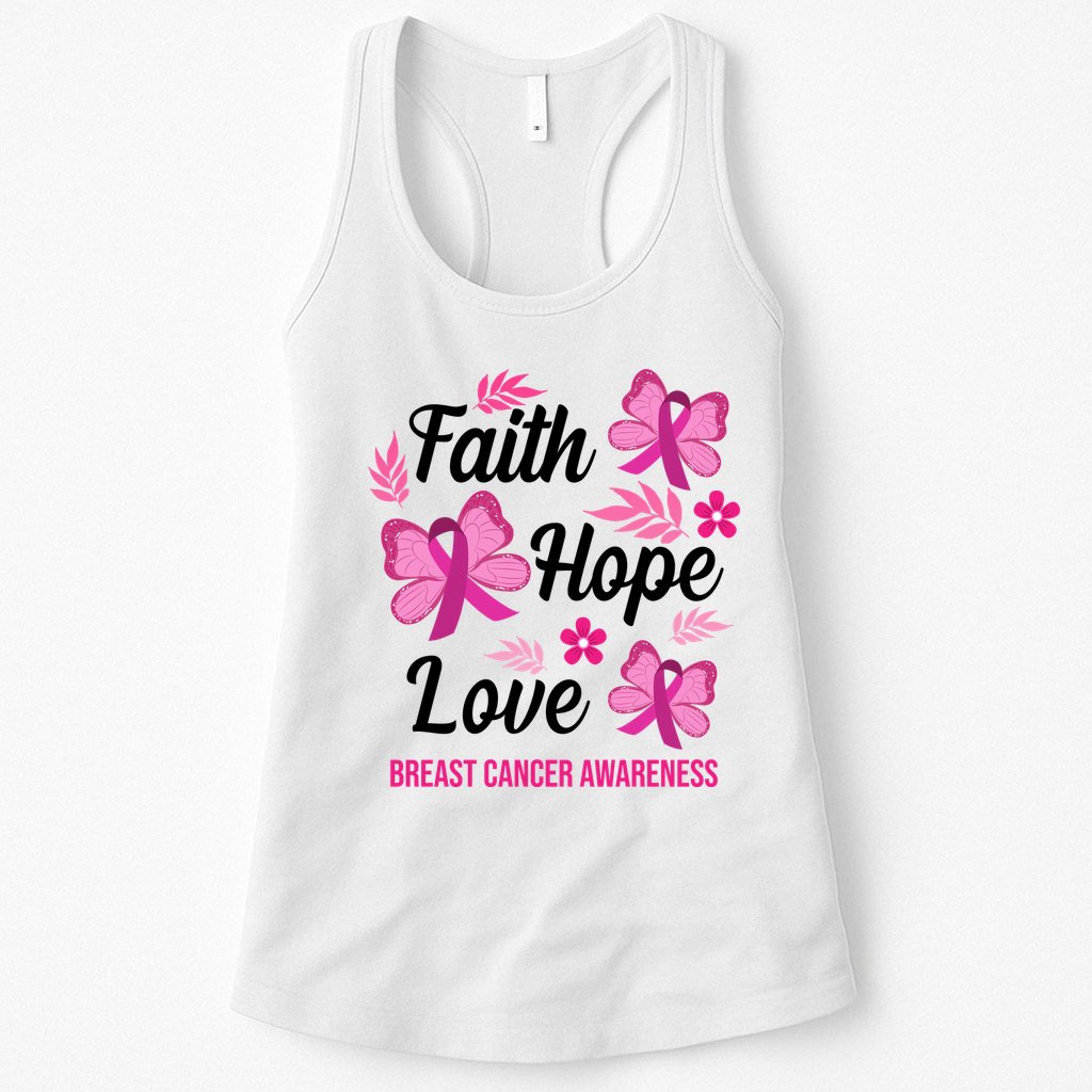 Faith Hope Love Breast Cancer Awareness Womens Tank Top