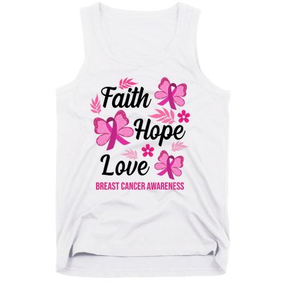 Faith Hope Love Breast Cancer Awareness Tank Top