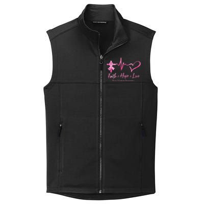 Faith Hope Love Breast Cancer Awareness Ribbon Heartbeat Collective Smooth Fleece Vest