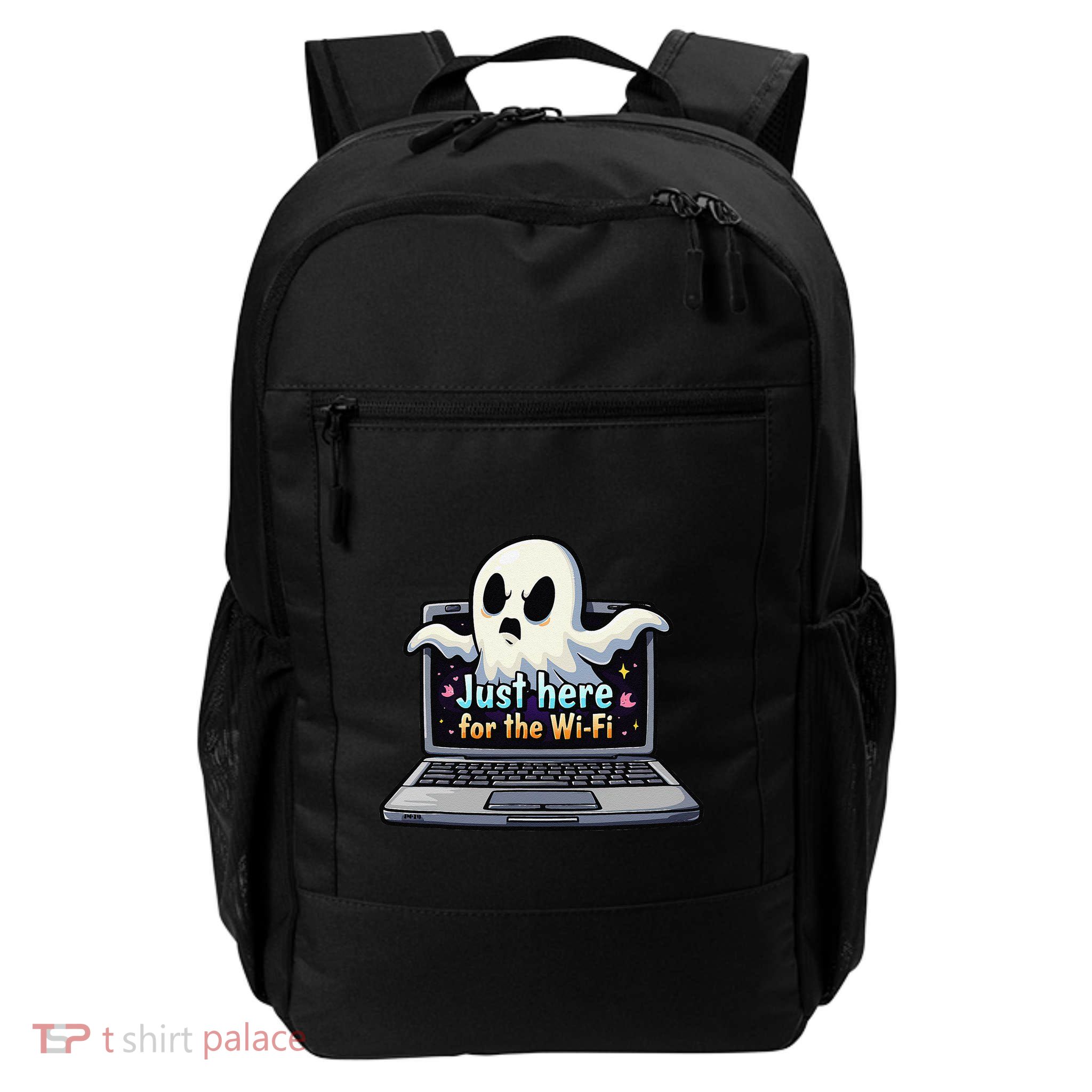 Funny Halloween Laptop Wifi Ghost Coffee Shop Computer Daily Commute Backpack