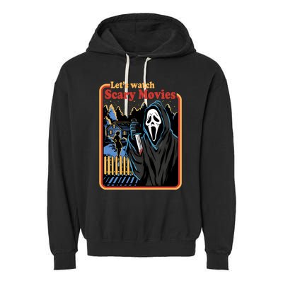 Funny Halloween Let’s Watch Scary Horror Movies Ghost Killer Garment-Dyed Fleece Hoodie