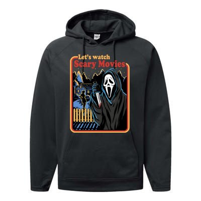 Funny Halloween Let’s Watch Scary Horror Movies Ghost Killer Performance Fleece Hoodie