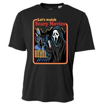 Funny Halloween Let’s Watch Scary Horror Movies Ghost Killer Cooling Performance Crew T-Shirt