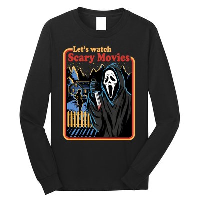 Funny Halloween Let’s Watch Scary Horror Movies Ghost Killer Long Sleeve Shirt