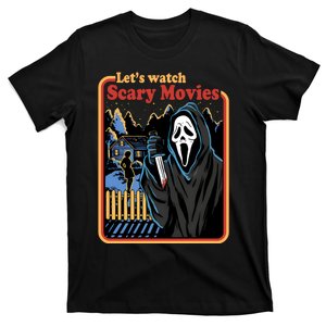 Funny Halloween Let’s Watch Scary Horror Movies Ghost Killer T-Shirt