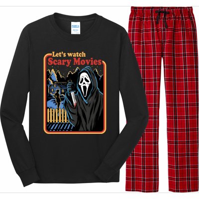 Funny Halloween Let’s Watch Scary Horror Movies Ghost Killer Long Sleeve Pajama Set