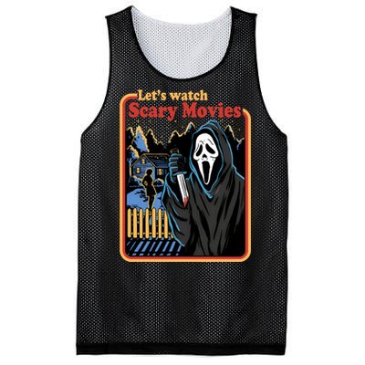 Funny Halloween Let’s Watch Scary Horror Movies Ghost Killer Mesh Reversible Basketball Jersey Tank