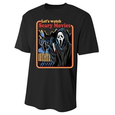 Funny Halloween Let’s Watch Scary Horror Movies Ghost Killer Performance Sprint T-Shirt