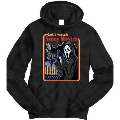 Funny Halloween Let’s Watch Scary Horror Movies Ghost Killer Tie Dye Hoodie