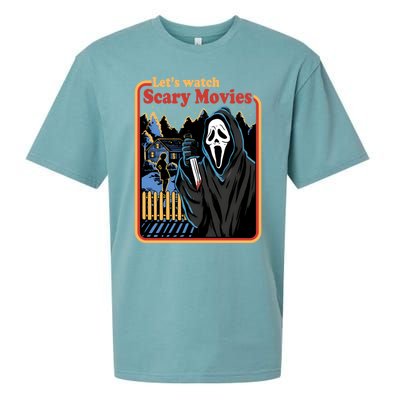 Funny Halloween Let’s Watch Scary Horror Movies Ghost Killer Sueded Cloud Jersey T-Shirt