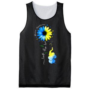 Faith Hope Love Awareness Down's Syndrome, the Blue Elephant Mesh Reversible Basketball Jersey Tank