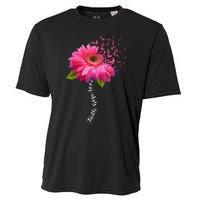 Faith Hope Love Pink Ribbon Daisy Flower Breast Cancer Cooling Performance Crew T-Shirt