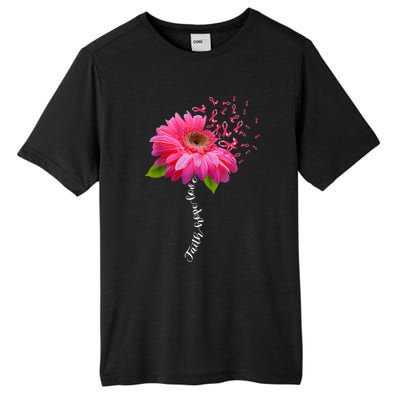 Faith Hope Love Pink Ribbon Daisy Flower Breast Cancer Tall Fusion ChromaSoft Performance T-Shirt