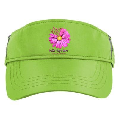 Faith Hope Love Breast Cancer Awareness Ribbon Floral Adult Drive Performance Visor