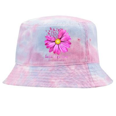 Faith Hope Love Breast Cancer Awareness Ribbon Floral Tie-Dyed Bucket Hat