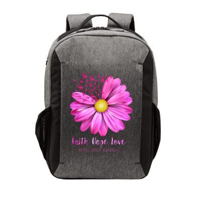 Faith Hope Love Breast Cancer Awareness Ribbon Floral Vector Backpack